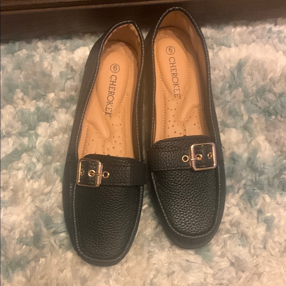 Cherokee Textured Black Women's Loafers